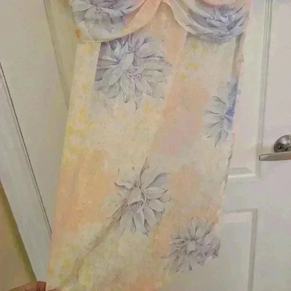 Edie johne 80s floral pink and blue  dress size small - Picture 8 of 13